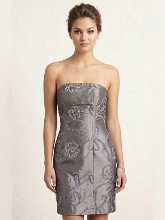 Jessica McClintock Dresses & Skirts - Jessica McClintock Elegant Strapless Gray Dress Size 6